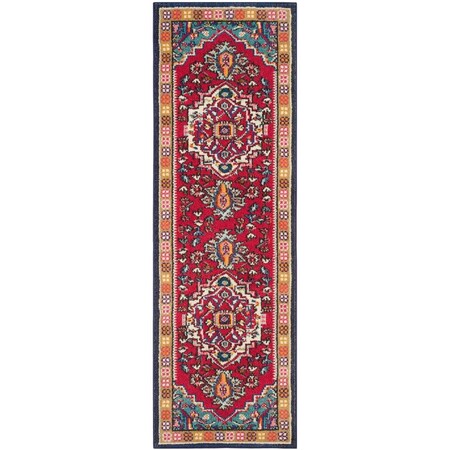 Safavieh Monaco Power Loomed Runner RugRed & Turquoise 2 ft. 2 in. x 22 ft. MNC207C-222